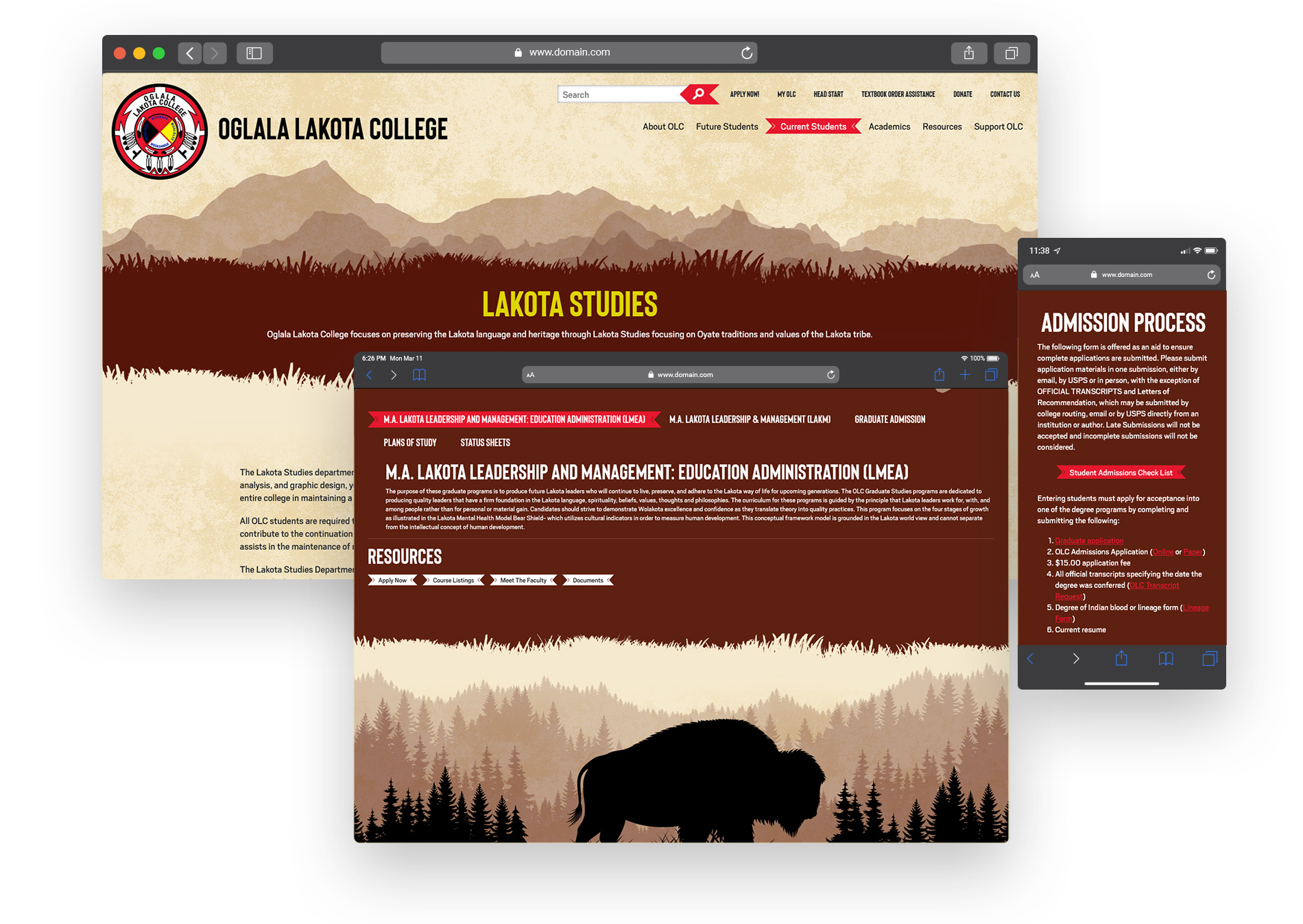 Oglala Lakota College Website Design